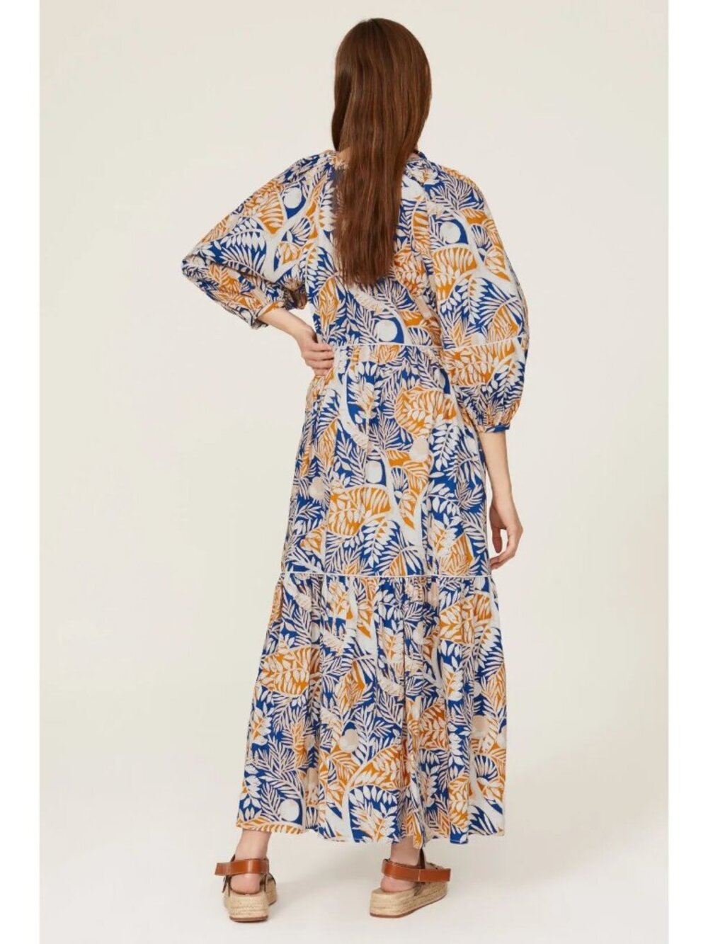 Staud Demi Maxi Dress in Land and Sea Tree Cotton Poplin size Small - Picture 2 of 10